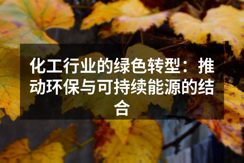 化工行业的绿色转型：推动环保与可持续能源的结合